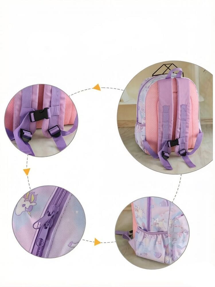Custom Unicorn Kids Backpack | Lightweight Cartoon School Bag with Adjustable Straps