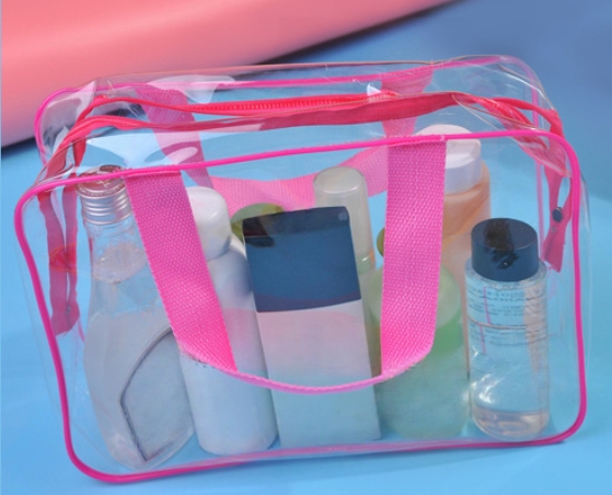 Large Capacity Transparent PVC Cosmetic Bag Waterproof Travel Toiletry Organizer