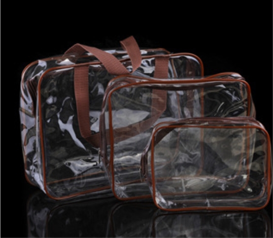 Large Capacity Transparent PVC Cosmetic Bag Waterproof Travel Toiletry Organizer
