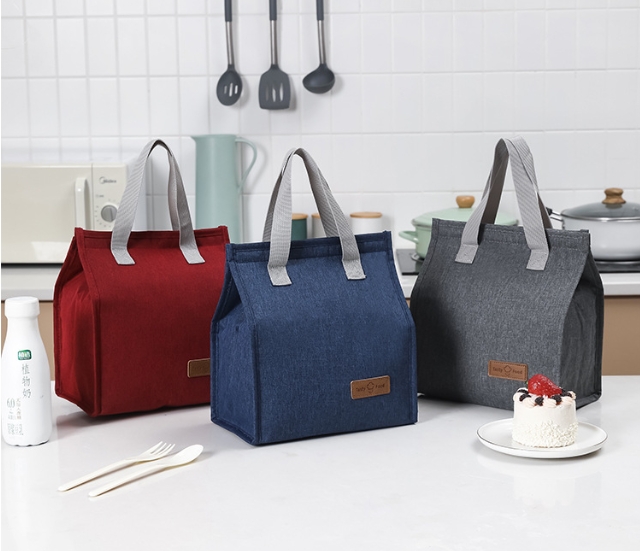 Portable Oxford Cloth Lunch Bag Insulated Cooler Bag for Students and Outdoor Use
