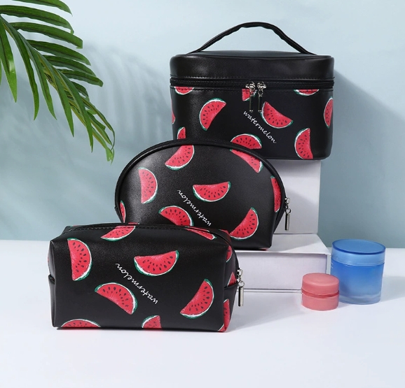Minimalist Waterproof PU Cosmetic Bag Portable Makeup Organizer Travel Toiletry Pouch