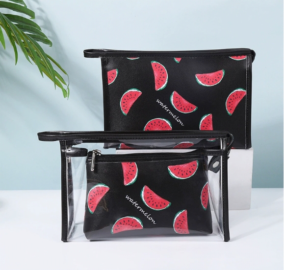 Minimalist Waterproof PU Cosmetic Bag Portable Makeup Organizer Travel Toiletry Pouch