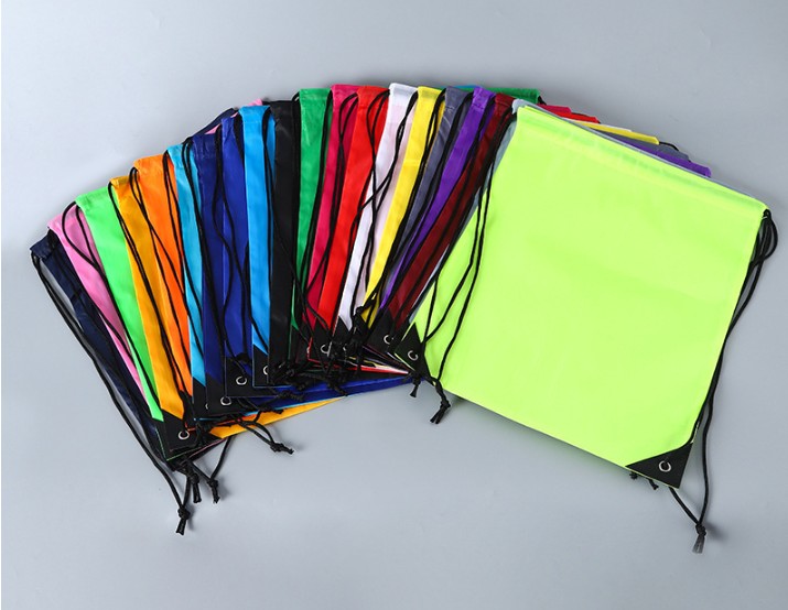 Polyester Drawstring Backpack Sports Gym Sack Bag Lightweight Outdoor Storage Bag