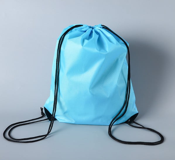 Polyester Drawstring Backpack Sports Gym Sack Bag Lightweight Outdoor Storage Bag